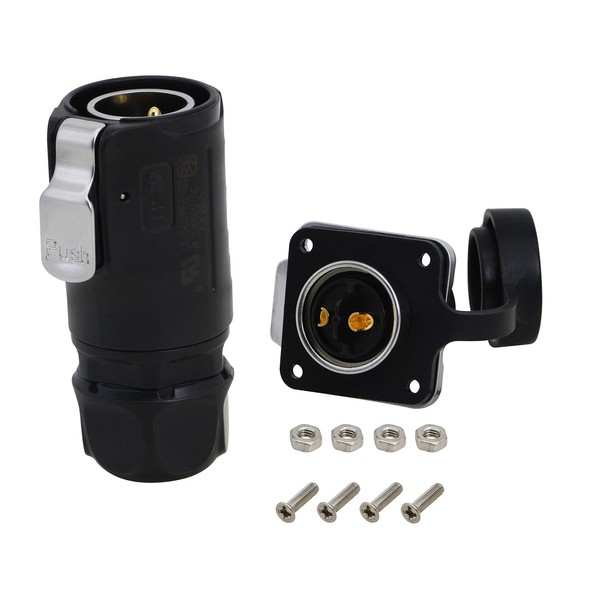CERRXIAN 2 Core Power Source Waterproof Connector, 2 Pin Power