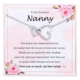 EYQV EYQV Nanny Mothers Day Gifts, Nanny Gifts from Grandchildren, Heart Necklace for Women, Nanny Birthday Gifts Christmas Gifts Stocking Fillers for Women