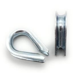 Befestigungstechnik F.R. Wire Rope Thimbles Galvanised Diameter 8 mm Pack of 5 Similar to DIN6899B Galvanised Steel Corrosion Resistant Choice of Sizes 3-20 mm (5 x Diameter 8)