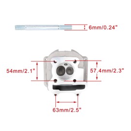 WOOSTAR 57.4mm Big Bore Cylinder Head 65mm Valves with Gaskets Spark Plug Replacement for GY6 4 Stroke 150cc Chinese ATV Go Kart Quad Scooter 157QMJ 152QMI Engine