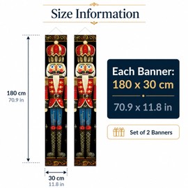 Nutcracker Outdoor Christmas Decorations Banner, for Xmas Party Door Decor