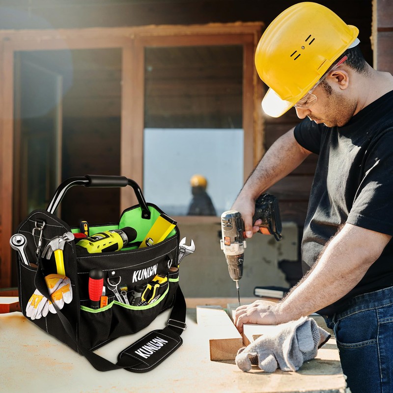 17-Inch Open Top Tool Bag, Electrician Tool Bag, Tool Tote
