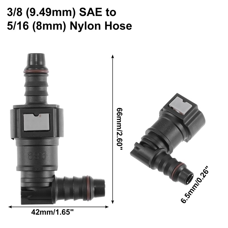 X AUTOHAUX 9.89mm SAE to 10.5mm 90 Degree Fuel Line