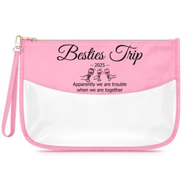 Sfodiary Weekend Gifts for Women Besties Trip 2025 Makeup Bag Holiday Vocation Gifts Friendship Christmas Graduation Birthday for Best Friends Sister Cosmetic Bag Travel Toiletry Pouch