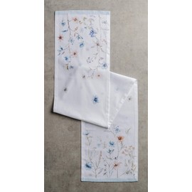 Maison d' Hermine Ice Florals 100% Cotton Table Runner Farmhouse Tabletop Cover for Home Kitchen Dining Décor Parties Family Dinners Wedding Thanksgiving/Christmas (37cm x 180cm)