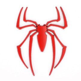 Artudatech Red Logo Car Sticker Metal Badge Emblem Spider Shape 3D Car Decal Sticker DIY