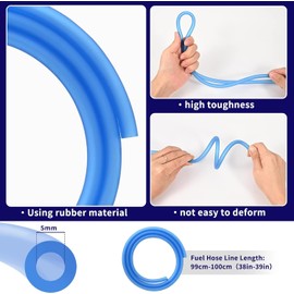 Trkimal Gas Fuel Filter Hose Line + Spring Clips Replacement for Chinese GY6 50cc 150cc 139QMB 157QMJ Tao Tao Scooter ATV Motorcycle Dirt Bike Go Kart Moped Pocket Bike