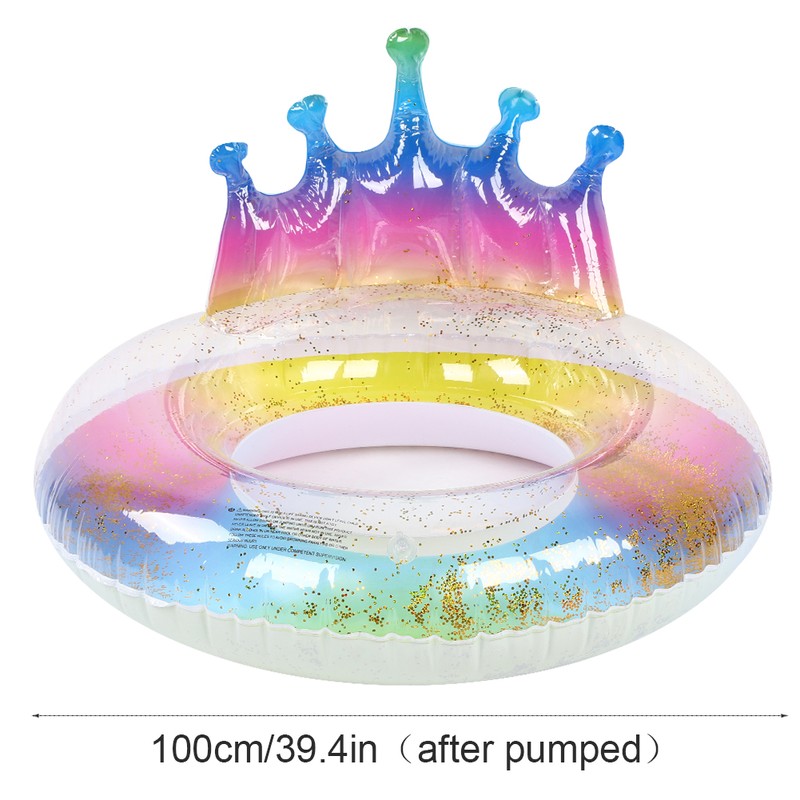 Inflatable Circle Thickened Large Queen Crown Sequins Swimming Ring Lifebuoys