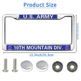 US Army License Plate Frame Custom 10th Mountain Division Rattle-Proof License Plate Frame US Army Power License Plate Frame Healing Gift for Army Solider