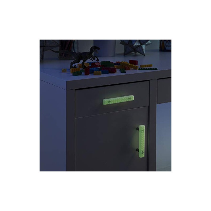 Set of 2 Build-On Brick Drawer Pulls (Glow-in-The-Dark)