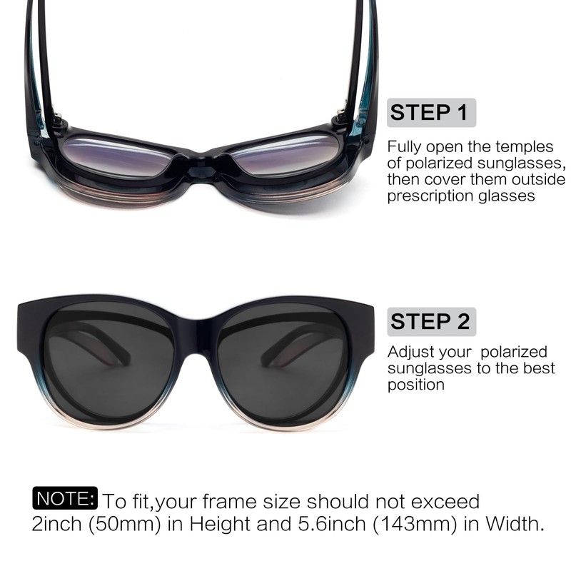 Face Shadow Polarised Over Sunglasses Over Normal Glasses Women's UV400