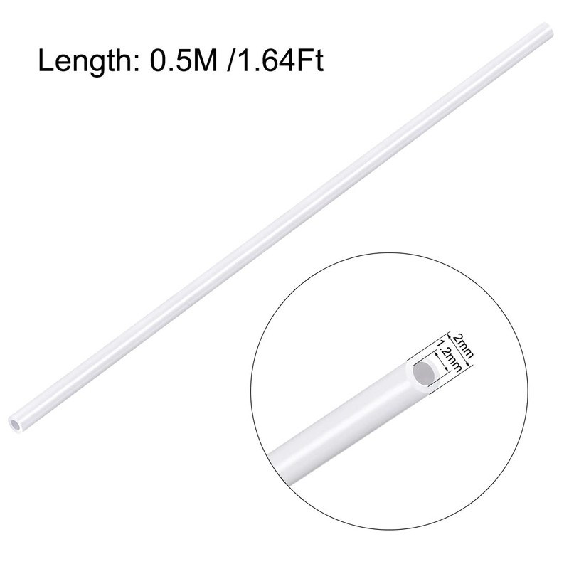 sourcing map Model Round Tube 2 mm Diameter 0.5 m