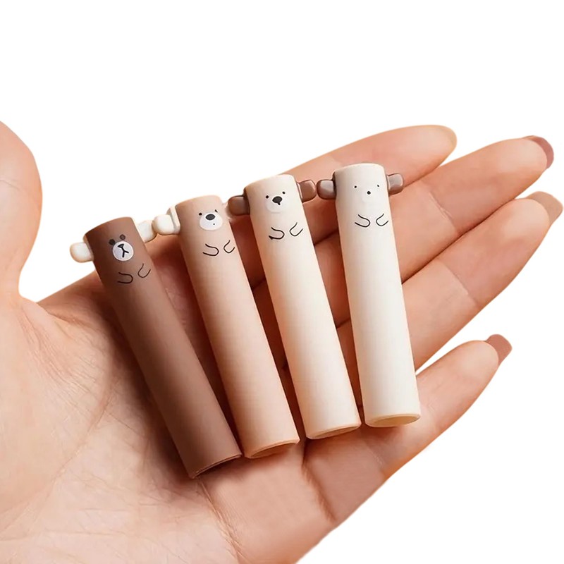 ONETHOUSANDTWO 1002 Cute Erasable Gel Pens with Teddy Ear Cap