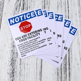 Notice Stop You are Entering Food Facility Sticker Sign 10 Set 3 3/8 X 5 Inch 5 Mil Vinyl Laminated for Ultimate Protection Durability Self Adhesive Decal UV Protected Weatherproof(F)