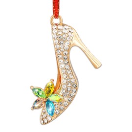 JUESMOS High Heel Shoe Ornaments - Rhinestone Christmas Keepsake Gifts for Women, Girls, Mom, Sister