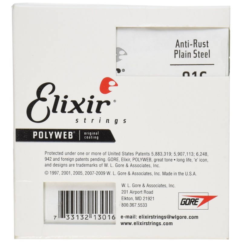 Elixir® Strings Bare Steel Single Strings with Anti-Rust Pad (.016)