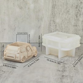 Anktily Vintage Bus Concrete Flower Pot Silicone Mold Succulent Plant Pot Vase Mold Pen Holder Plaster Epoxy Resin Storage Box Cement Clay Mould