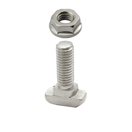 Hammer Screw T-Screw M8 25 mm Groove 10 for Aluminium Profile 45 Pack of 10 + Nut