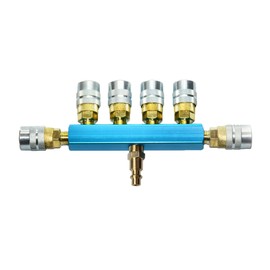 6 Way Air Hose Manifold Quick Coupler Connector Fitting Adapter Splitter KIT