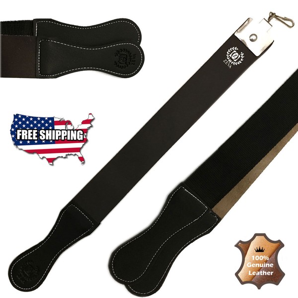 NEW RAW COWHIDE LEATHER SHARPENING STROP BELT FOR STRAIGHT RAZOR KNIFE USA