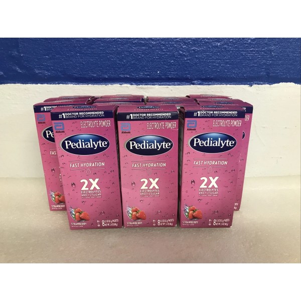 Pedialyte Fast Hydration Strawberry Electrolyte Powder .3oz 15 Boxes 3/25