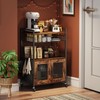 Hencawima Coffee Bar Cabinet, 3 Tier Coffee Station Table on