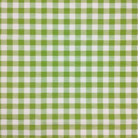 Rectangular Tablecloth 140x240cm Green Check Cotton Blend Fabric 10/12 People
