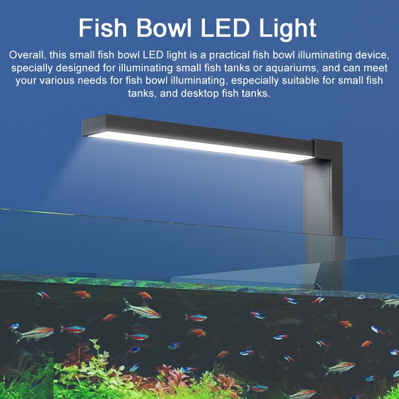 ABS Small Fish Bowl LED Light Desktop Aquarium Algae Aquatic