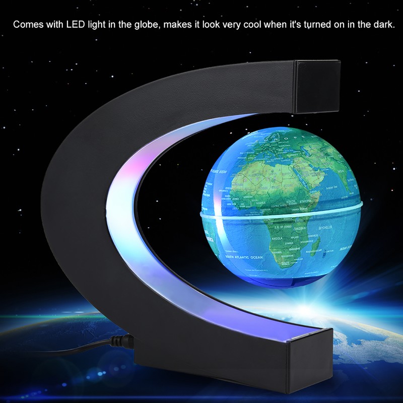 Floating Globe Magnetic Levitation Rotating Globe with Colorful LED Light