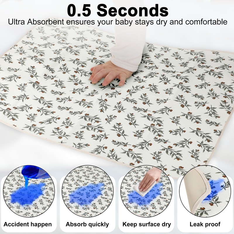 Baby Diaper Changing Pad, 19.7"x25.6" Waterproof Changing Pad Liners with