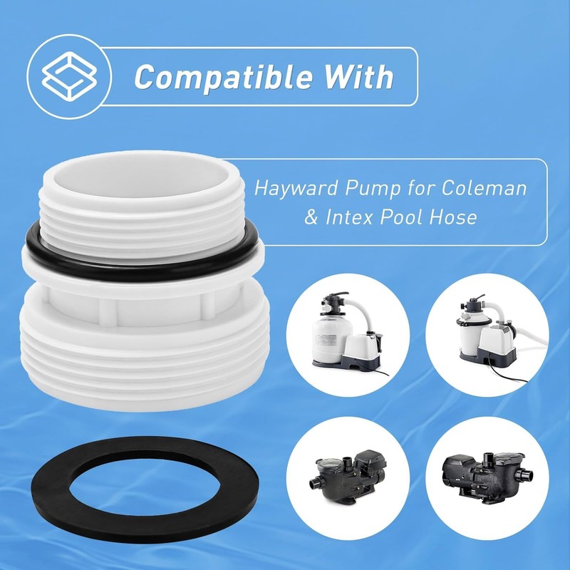 2 Set 4560 40mm to 1 1/2" Hose Conversion Adapters