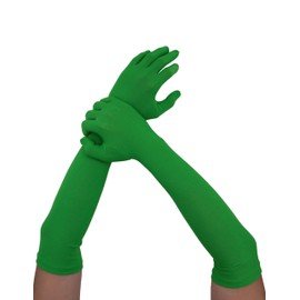 Howriis Unisex Adult 18" Spandex Full Finger Gloves Stretchy Long Gloves for Costume Party (One Size, Black)