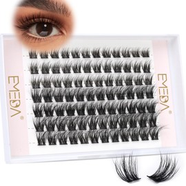 3D Fluffy Eyelash Cluster, EMEDA Individual Eyelash Cluster Eyelash Extensions Set Mix 8 mm 10 mm 12 mm 14 mm DIY Cluster Eyelashes 3D Effect Cluster Eyelashes (33-Mix)