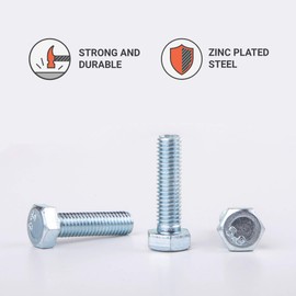 Pack of 50 DIN 933 Steel Hexagon Screws M8 x 30 mm, Hex Screws Fully Threaded, Hex Head (50, M8 x 30 mm)