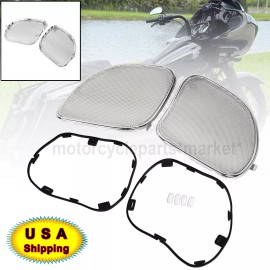 Unbranded Chrome Fairing Speaker Grilles Mesh Covers For Harley Road Glide FLTRX 2015-2023
