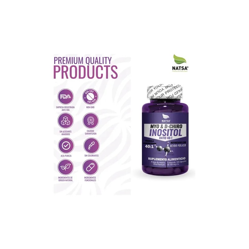 Myo & D-chiro Inositol 40:1, 100 Cápsulas, Ultra Concentrado, Combinación