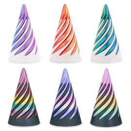 Minleway 6 Packs Impossible Spiral Cone Fidget Toys,3D Printed Pyramid Passthrough Sculpture,Mini Sensory Toy for Stress Relief Anxiety,Desktop Decor Gifts for Adults & Kids (Multicolor 6pcs)