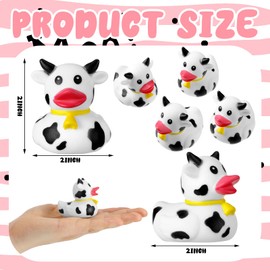 Relaxgiant 48 Pcs Cow Ducks Mini Cow Rubber Ducks Bulk Cow Print Duck for Birthday Party Favors Baby Shower Kids Boys Girls Bathtub Swimming Pool Pond Car Party Decorations (Cow)