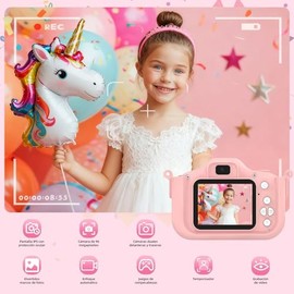 Mini Cámara Digital para Niños 4800W HD | Cámara para Niños con Dual Lente 1080P, 64GB Memoria | Juguete Educativo 3-12 Años | Regalo de Cumpleaños o 