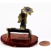 Solid Brass Amber Figurine of City Angel on bench with