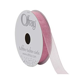 Berwick Offray 5/8" Nylon Sheer Ribbon, Pink, 25 Yards