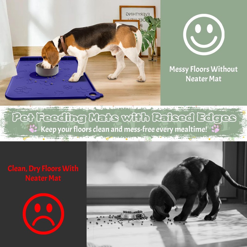 Silicone Pet Feeding Mats for Food & Water - Waterproof