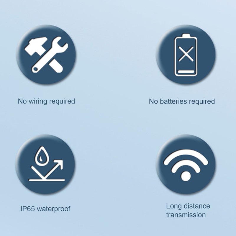 Self Generating Wireless Doorbell IP65 Waterproof Self Powered Doorbell with