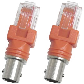 LUORNG 2PCS BNC to RJ45 Cable Adapter Network Crystal Head Orange Core Pure Copper Tinned Connector Coupler Adapter for Data Transmission Video Surveillance