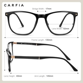 CARFIA Square Blue Light Glasses Blue Light Blocker TR90 Lightweight Computer Gaming Glasses