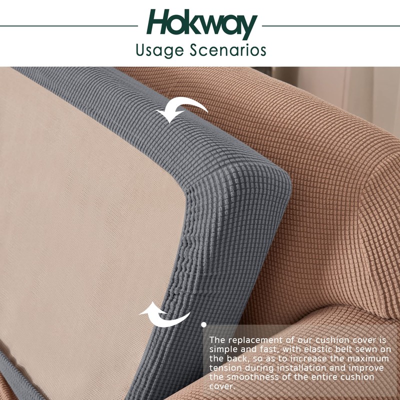 Hokway Stretch Individual Couch Cushion Covers, Washable Sofa Seat Slipcovers