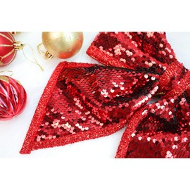 Regendeko Red Christmas Bows Glitter Bows Christmas Tree Bow Christmas Bows Ribbon Christmas Decoration