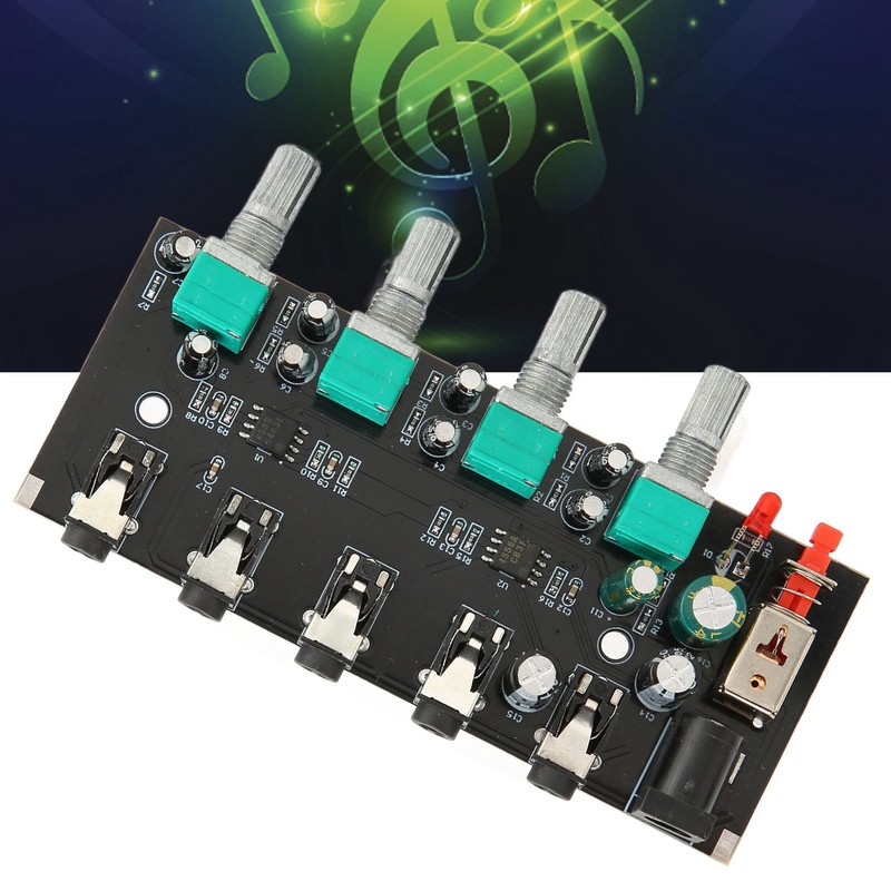 4 Way Stereo Mixer Board 4 In 1 Out Adjustable