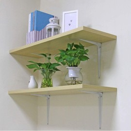 Wideskall® Metal 3" x 4" inch Wall Corner Angle Shelving Shelf Brackets, White, Pack of 4