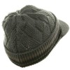 Acrylic Rasta Beanie Visor-Grey Black OSFM
